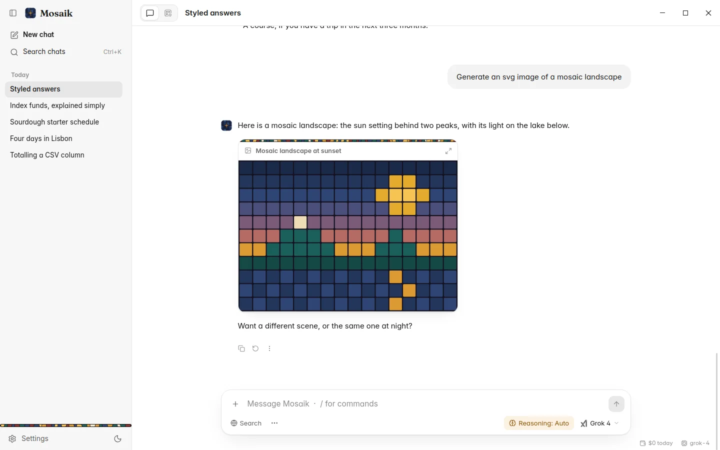 A picture drawn inside an answer, light theme